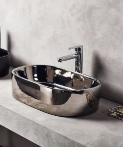 COR055S CORONA SILVER MOUNTED WASHBASIN 55x35x14cm