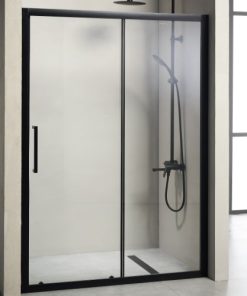 VERSUS 400 BLACK MATT Συρόμενη Πόρτα Εισόδου Δίφυλλη